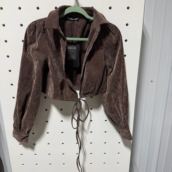 NWT En Saison Dark Brown Courdory Jacket Size Small - Picture 1 of 3